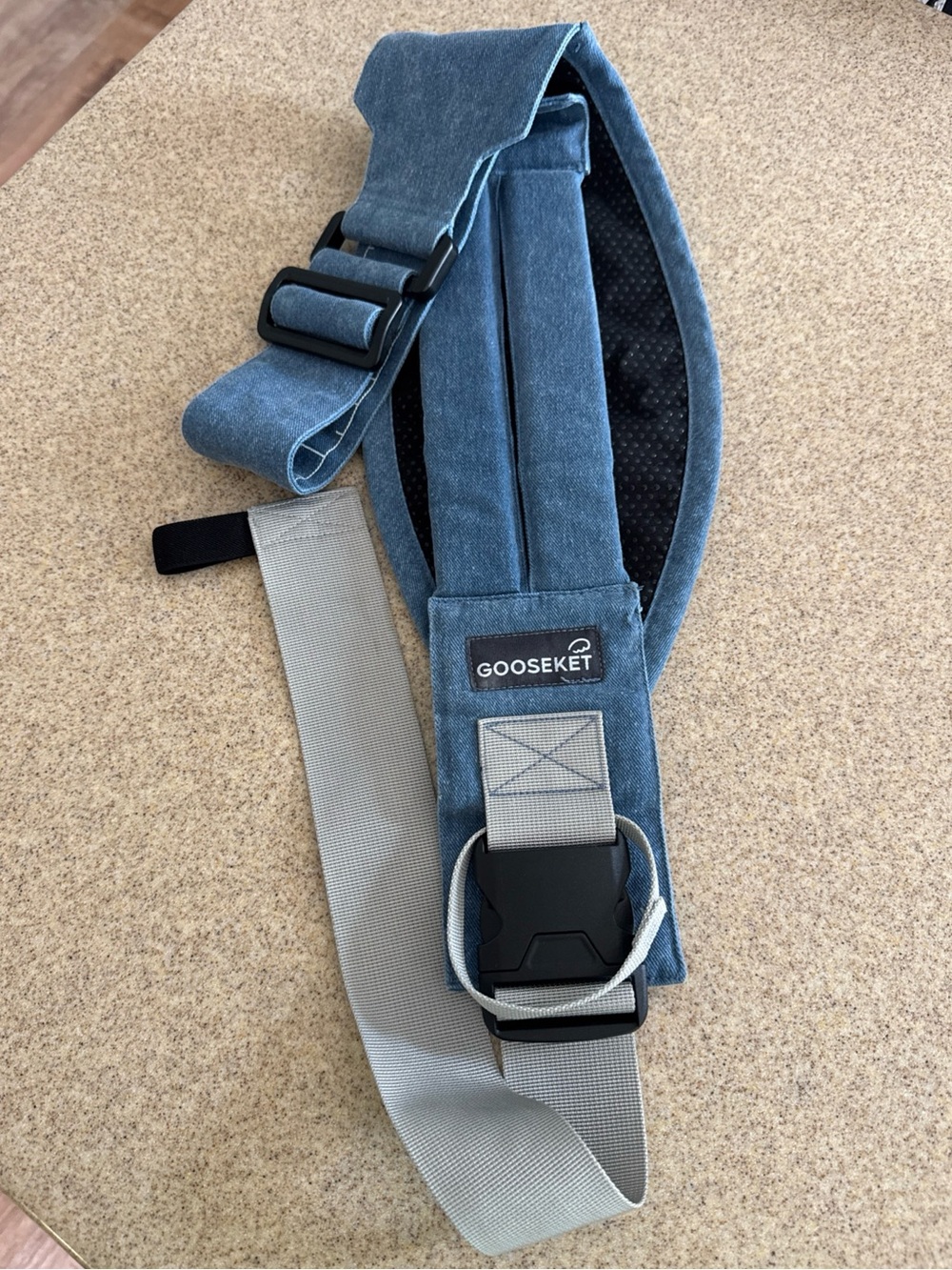 Gooseket Toddler Sling Denim Blue Hip Seat Carrier Adjustable